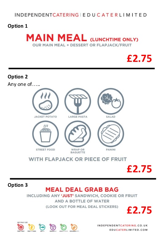 Meal Deal details - please see full text version below